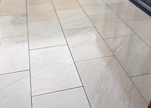 Indian Sandstone Patio & Freshly Laid Lawn | St. Lawrence, Essex | DJH Brickwork